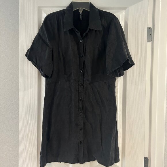 Zara Black Short Sleeve Buttoned Shirt - Picture 1 of 6